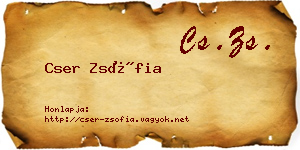 Cser Zsófia névjegykártya