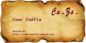 Cser Zsófia névjegykártya